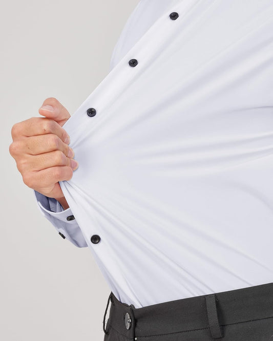 J.VER Men's Dress Shirts Stretch Long Sleeve Formal Shirt Solid Business Casual Button Down Shirts for Wedding Prom