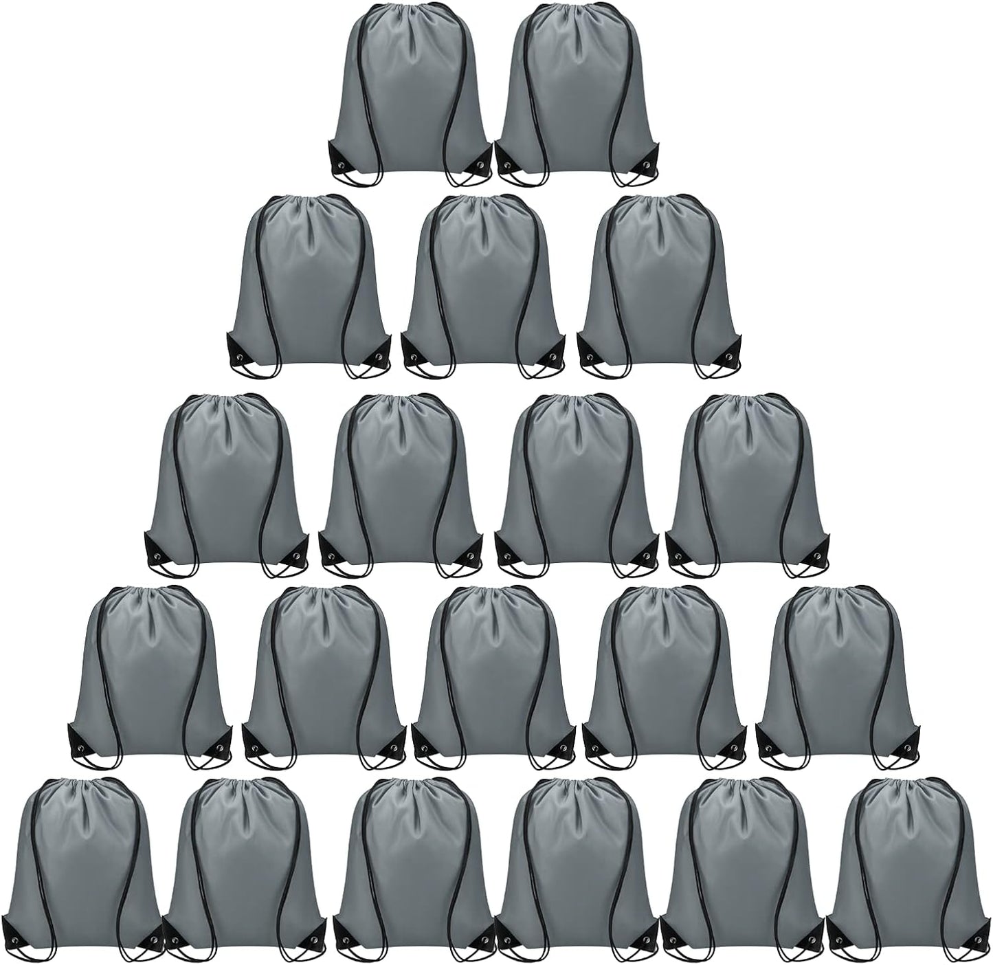 Vorspack Drawstring Backpacks Bulk 20 Pieces String Bags Customized Bags for Party Gym Sport Trip - Grey