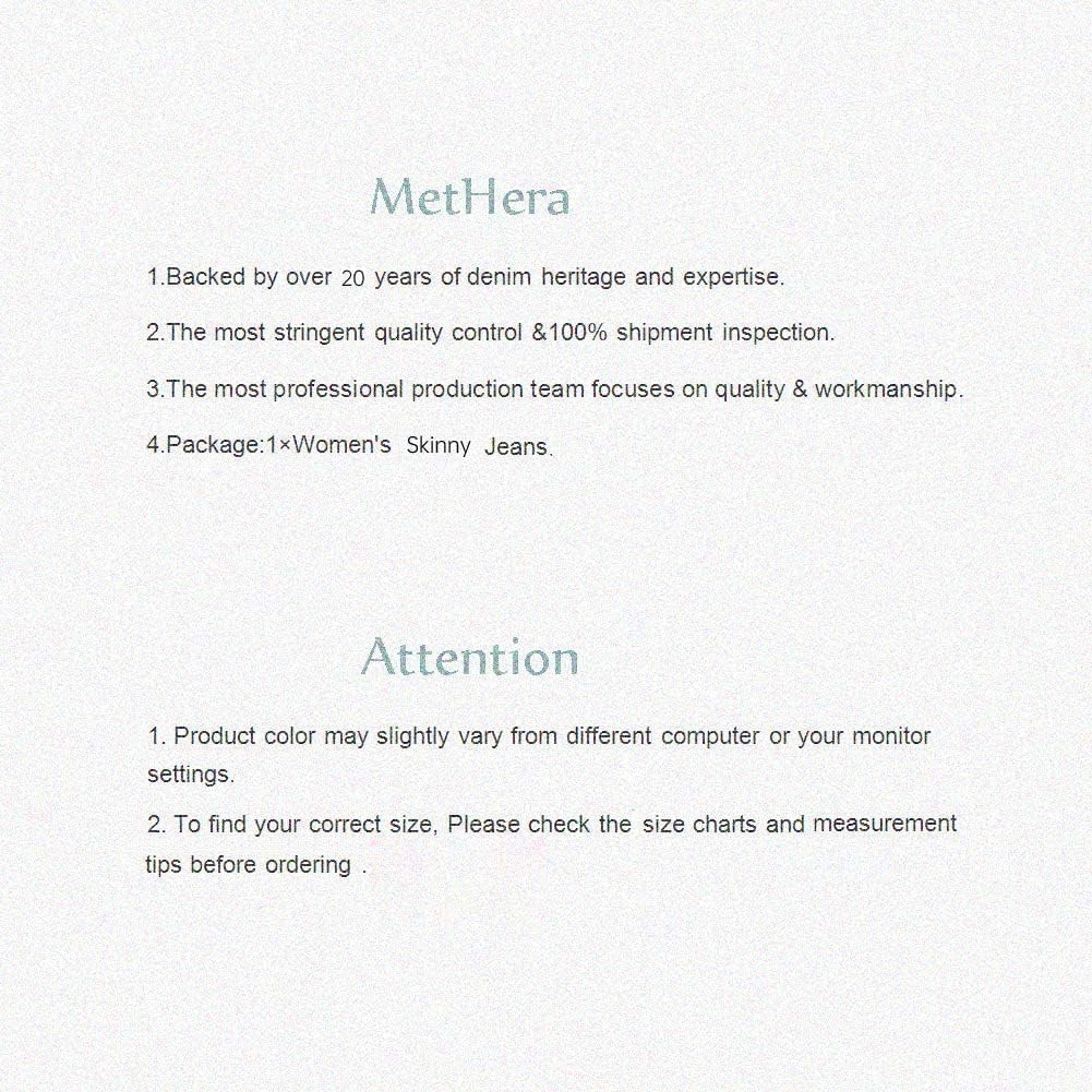 MetHera Women's Mia High Rise Stretch Skinny Shaping Jeans