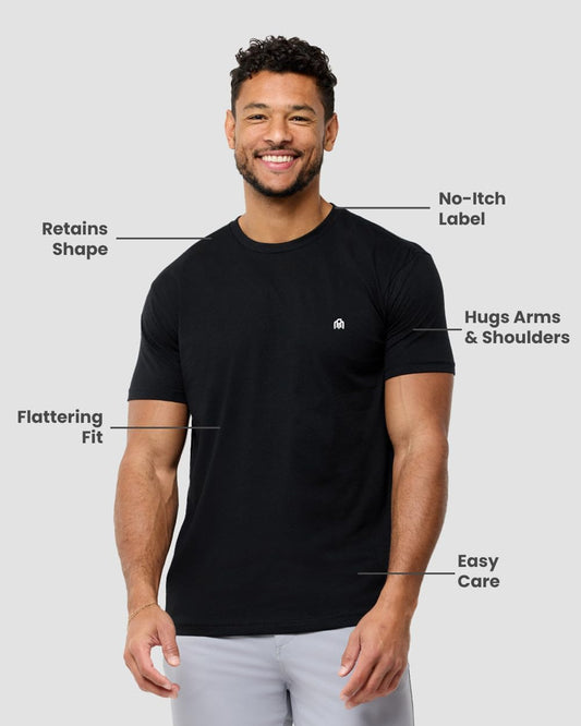 INTO THE AM Mens T Shirt with Logo - Short Sleeve Crew Neck Soft Fitted Tees S - 4XL Fresh Classic Basic Tshirts