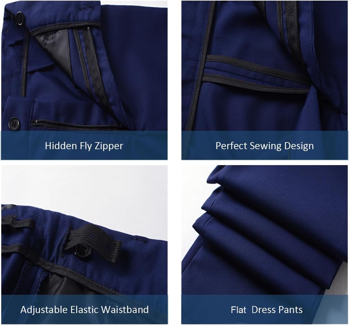 Boys Dress Pants Formal Flat Front Children School Uniform Pants for Boy