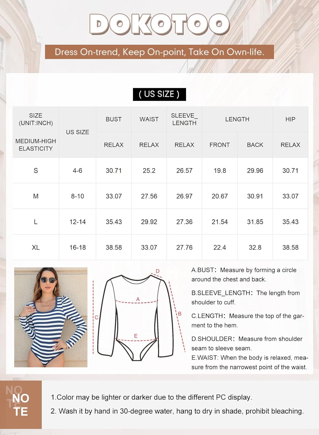 Dokotoo Womens Long Sleeves Bodysuits Striped Sexy Square Neck Sexy Tee Shirt Blouse Plus Size
