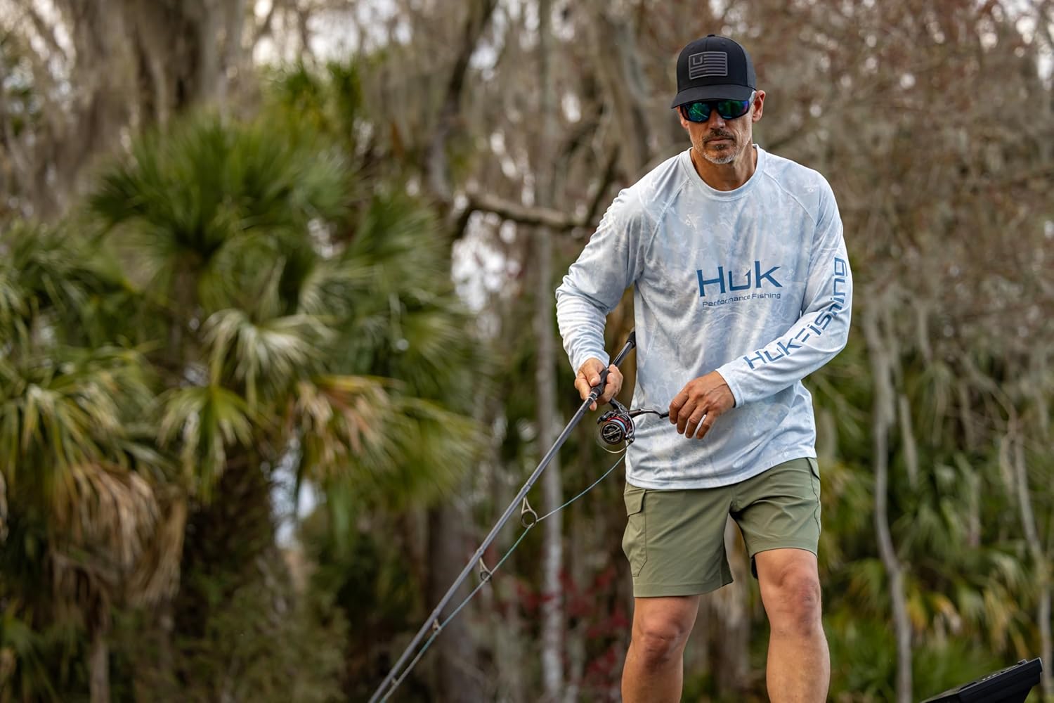 HUK Men's Trucker, Anti-Glare Snapback Fishing Hat