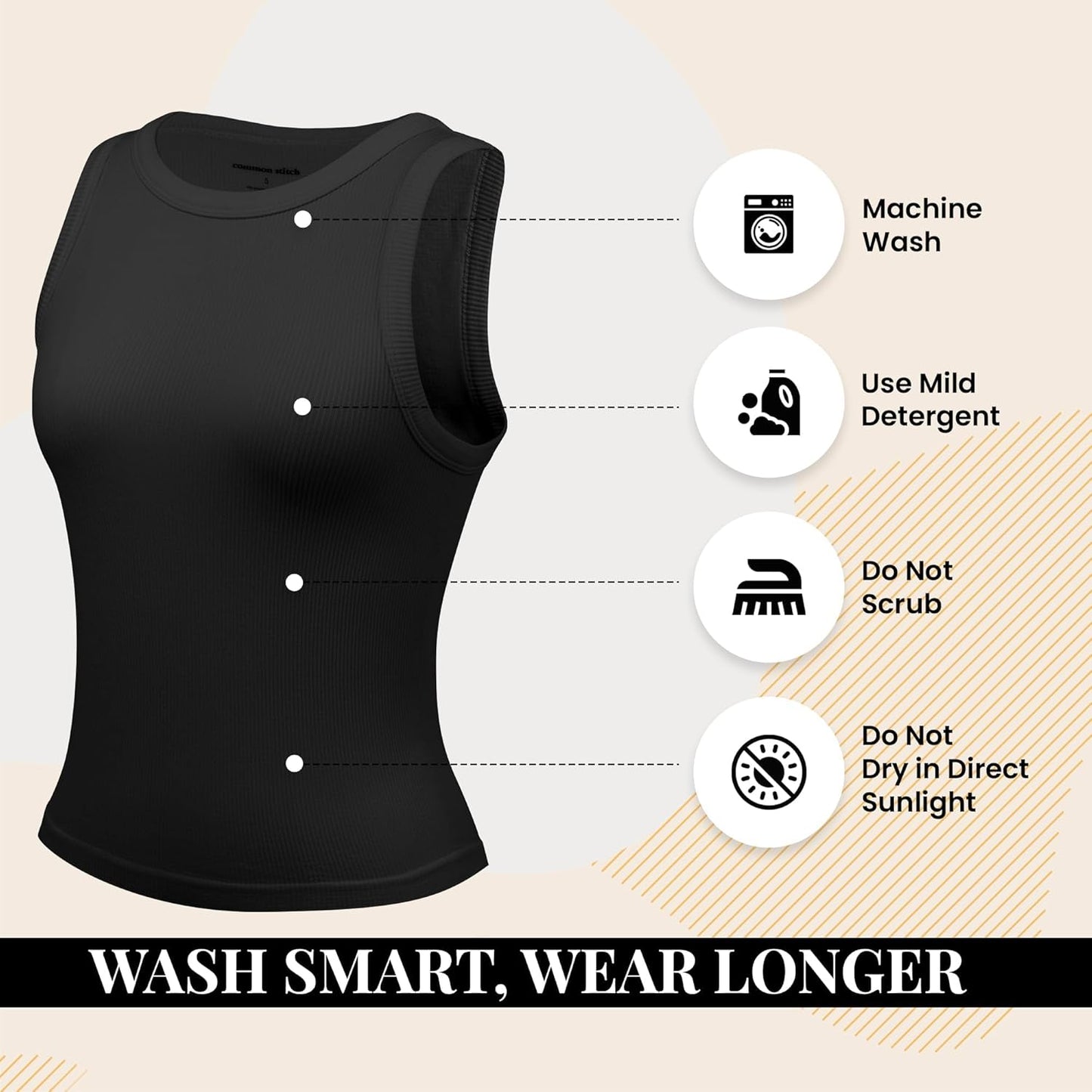 3 Pack Stretch Tank Tops for Women, Ribbed Crew Neck Womens Workout Yoga Tops (Available in Plus)