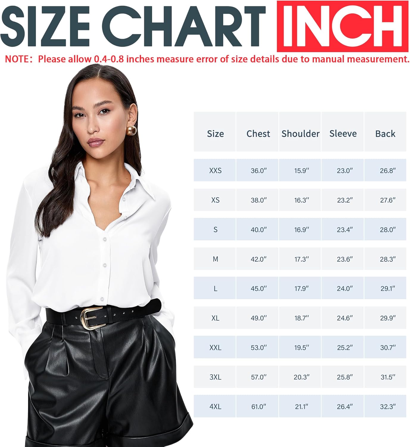 Women's Button Down Shirts Long Sleeve Basic Classic Soft Shirt Collared Fashion Dressy Casual Blouses