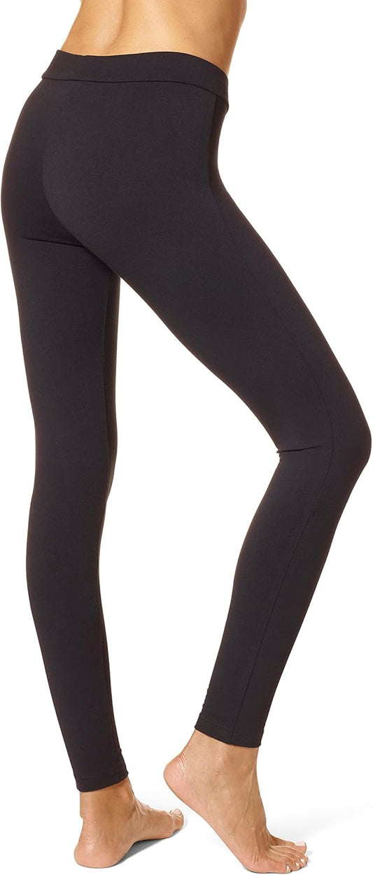 HUE Women's Wide Waistband Blackout Cotton Leggings, Assorted