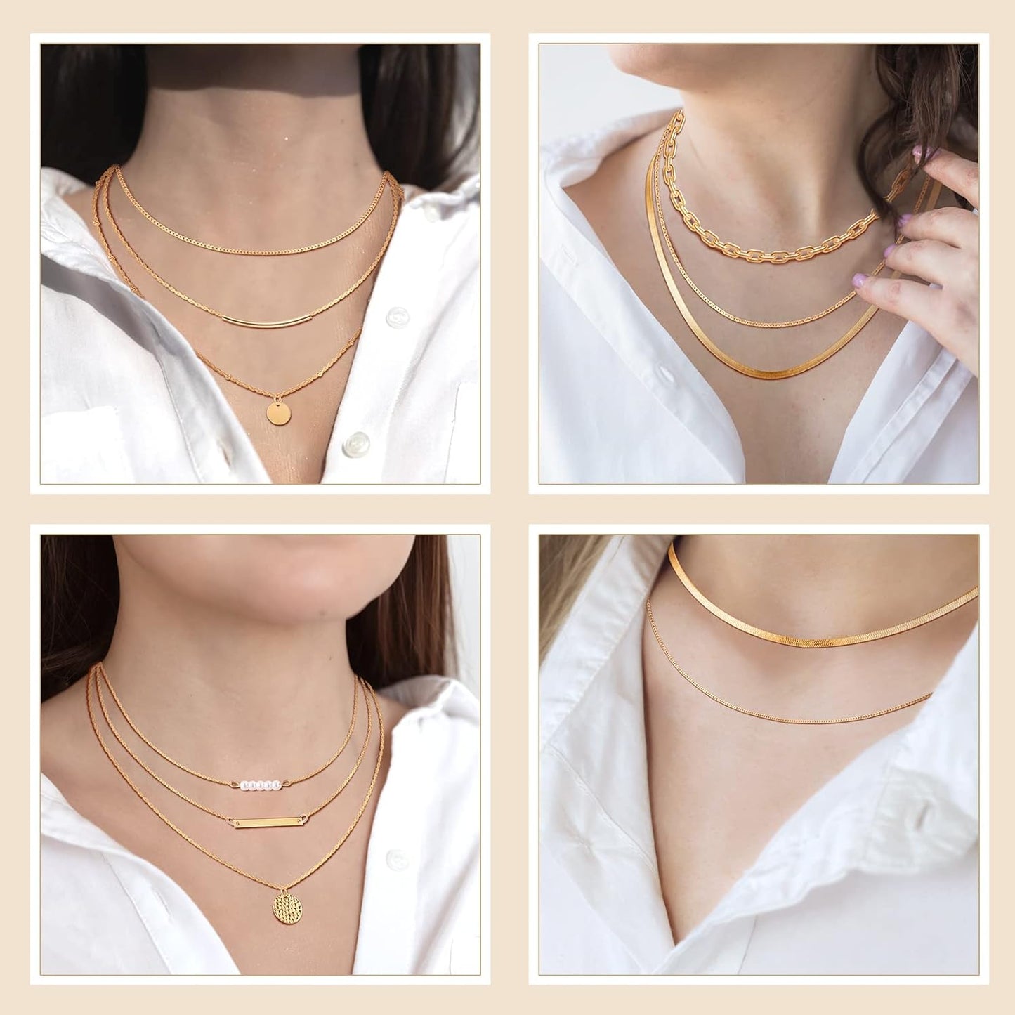 Tiamon 12 Pcs Gold Silver Jewelry Sets for Women Layered Set of Earring Necklace Bracelets for Men Jewelry Gifts