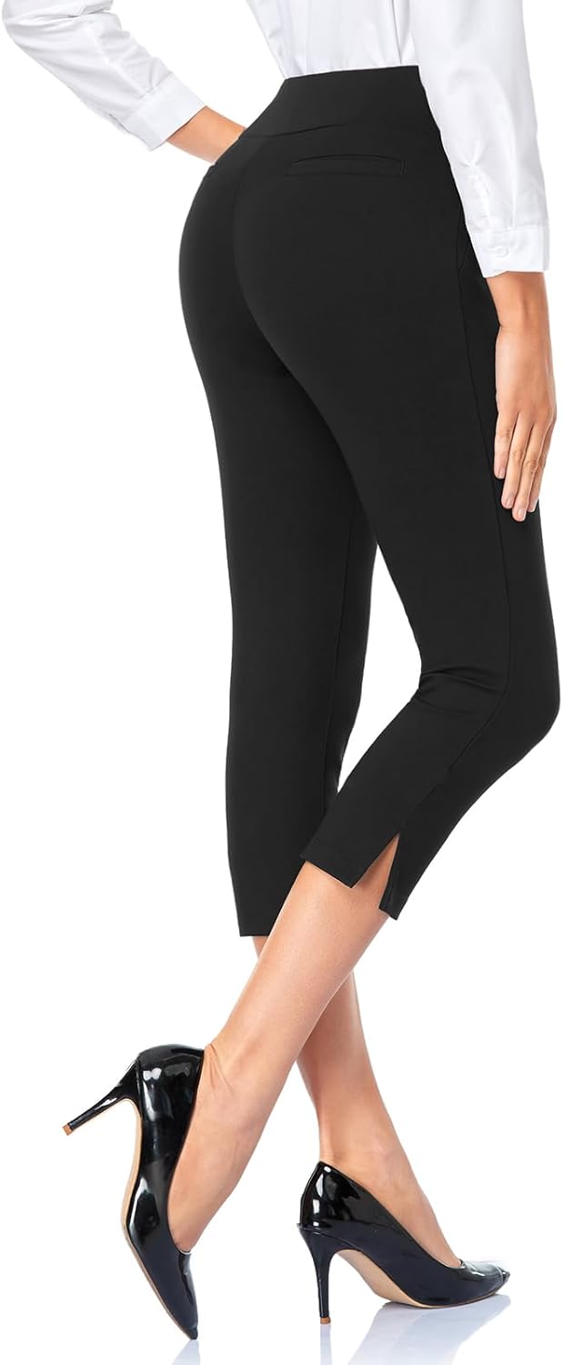 Tapata Women's Capri Dress Pants 19"/20.5" Stretch High-Waist Crop Office Work Pants Summer Casual Capris Slacks Yoga