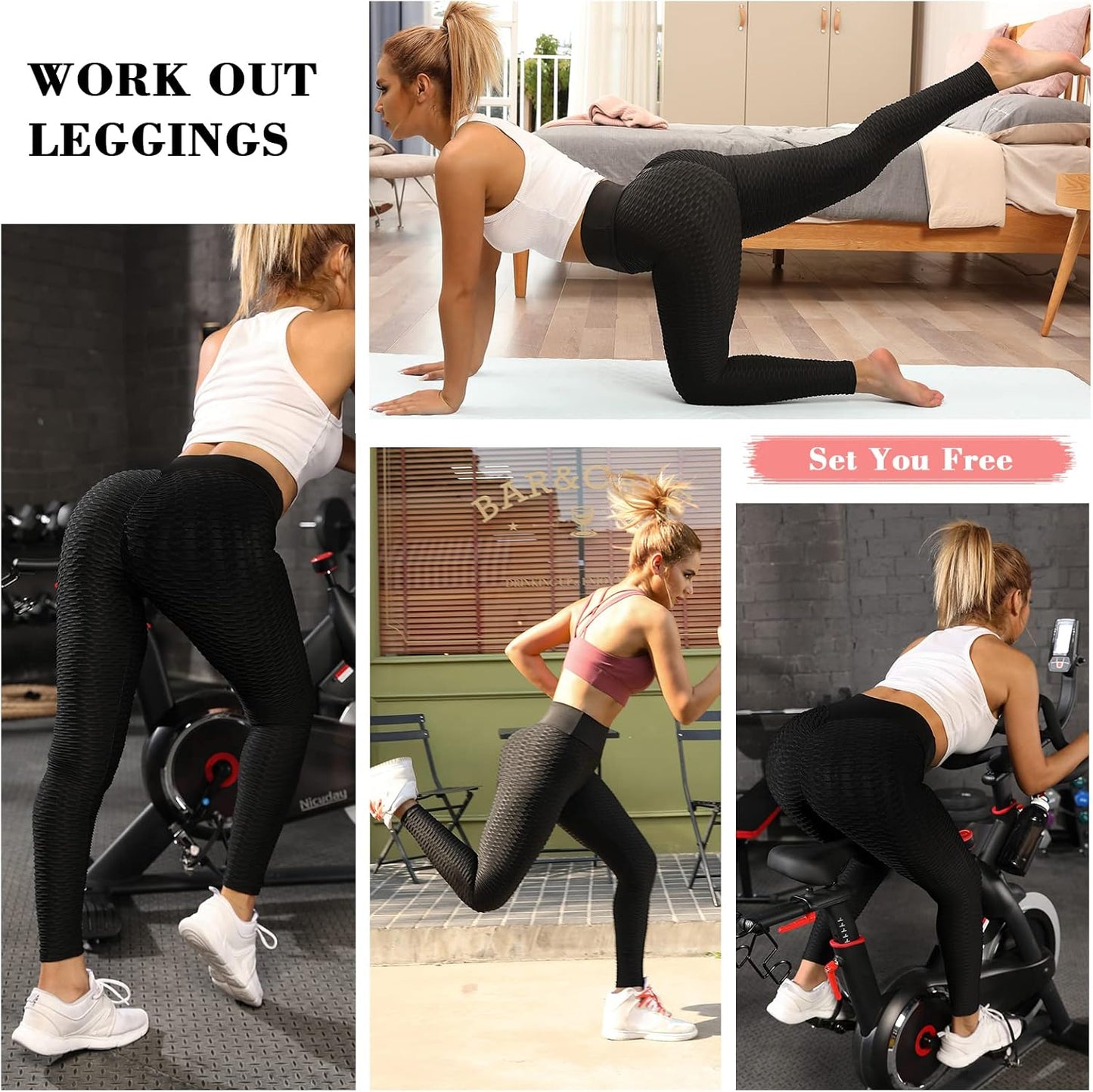 ViCherub Scrunch Butt Lifting Workout Leggings for Women High Waisted Yoga Pants Tummy Control Gym Booty Textured Tights