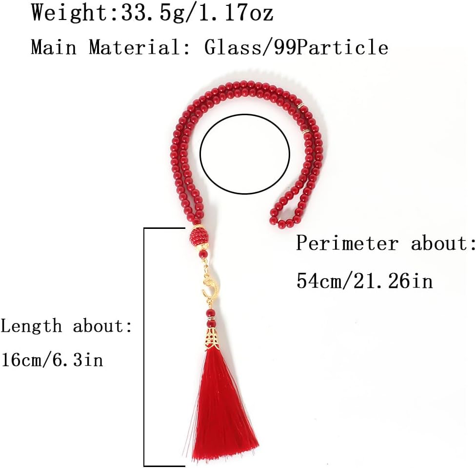 Islam Prayer Beads Tassels Bracelets for Women Meditation Protection Muslim Religion Colored Arab Strand Bangle for Men Boho Chakra Statement Stylish Long Chain Handmade Birthday Gifts