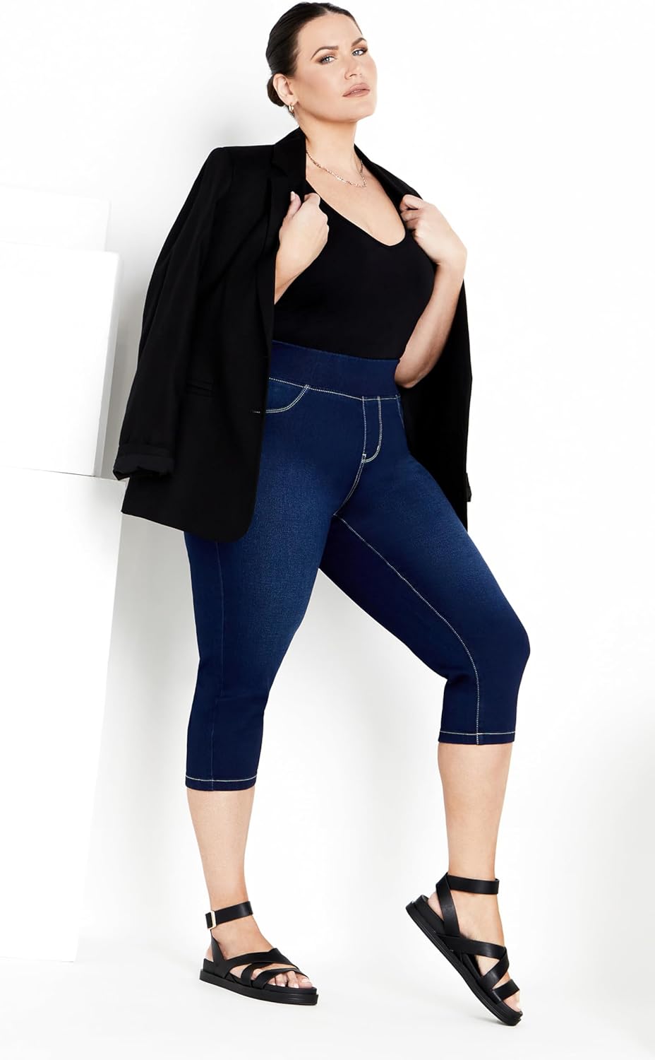 Women's Pull on Cropped Denim Legging