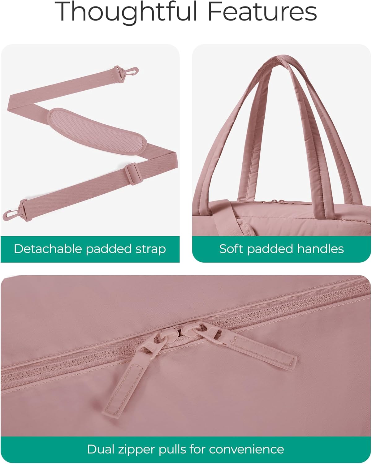 BAGSMART Gym Bag for Women with Toiletry Pouch, Lightweight Weekender Bags for Women with Wet Pocket, 31L Travel Duffle Carry On Bag, Weekender Overnight Bag for Travel,Water Resistant,Dark Pink