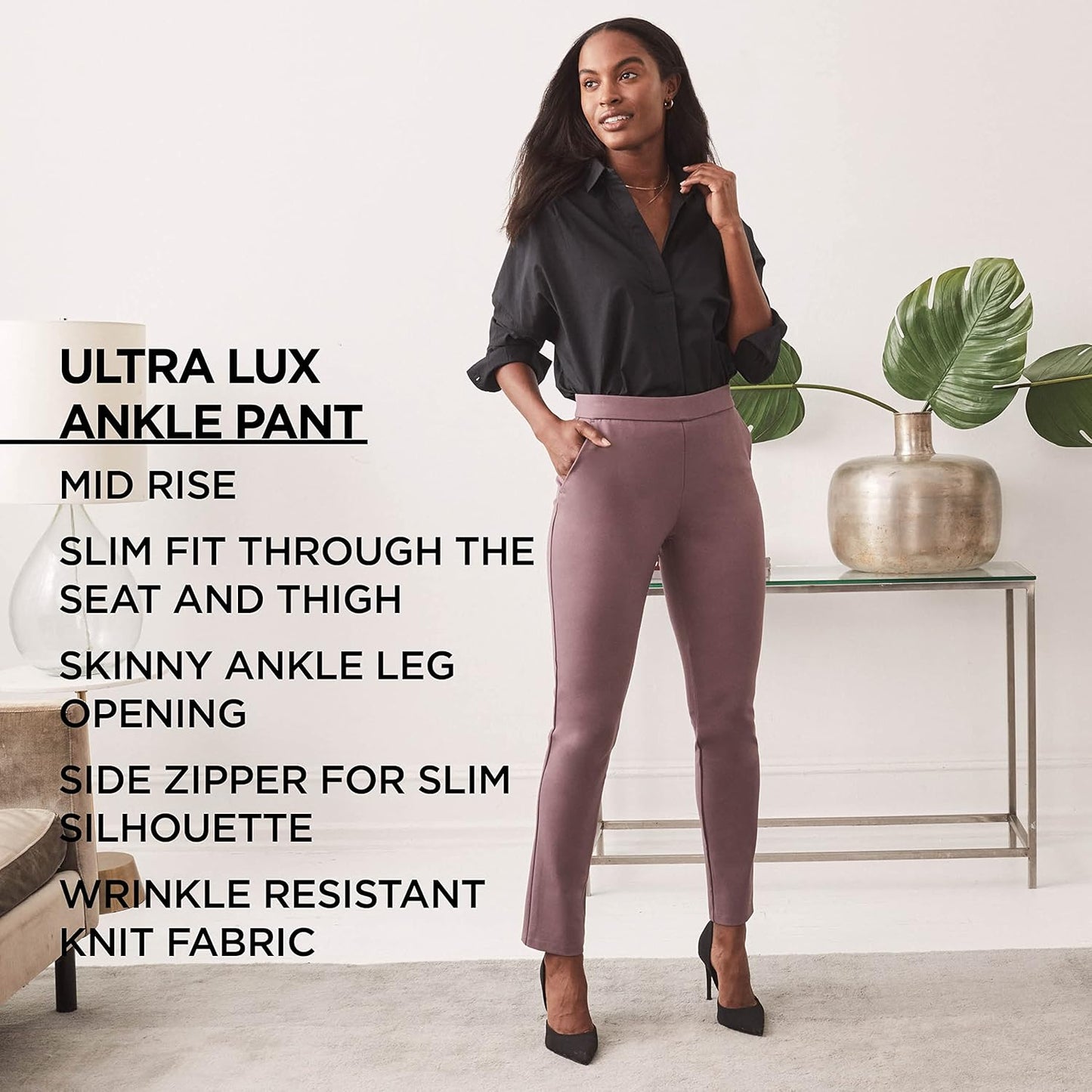 Lee Women's Petite Ultra Lux Comfort Any Wear Slim Ankle Pant