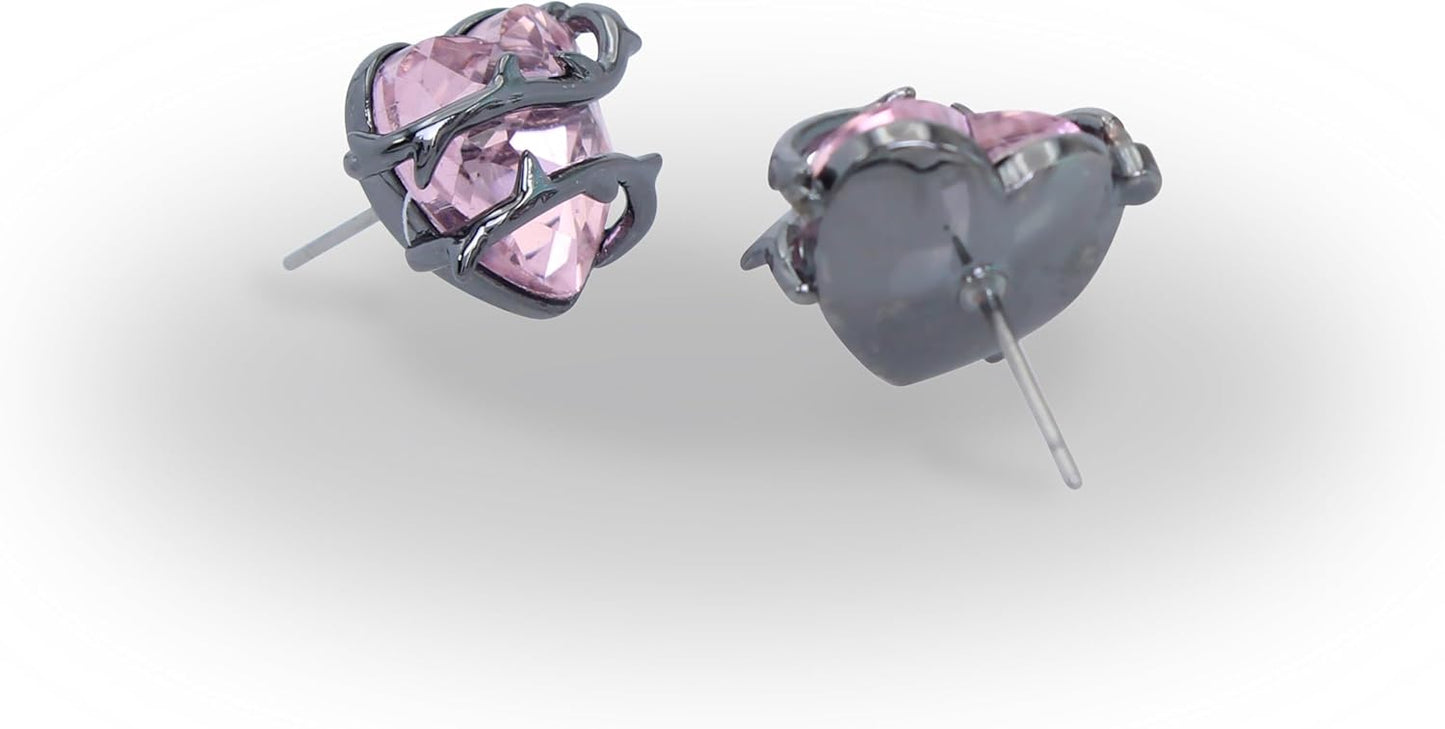 Betsey Johnson Womens Heart Stud Earrings