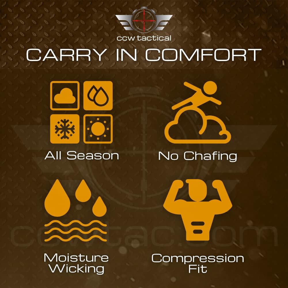 Concealed Carry Holster Shirt | Quick Access Open Pocket with Large Storage | Mens V-Neck