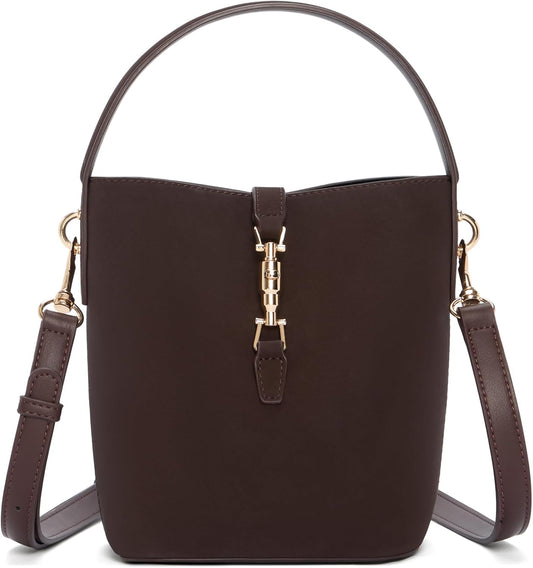 BOSTANTEN Small Bucket Bag for Women Crossbody Bags Trendy Vegan Leather Shoulder Purses Designer Ladies Handbags