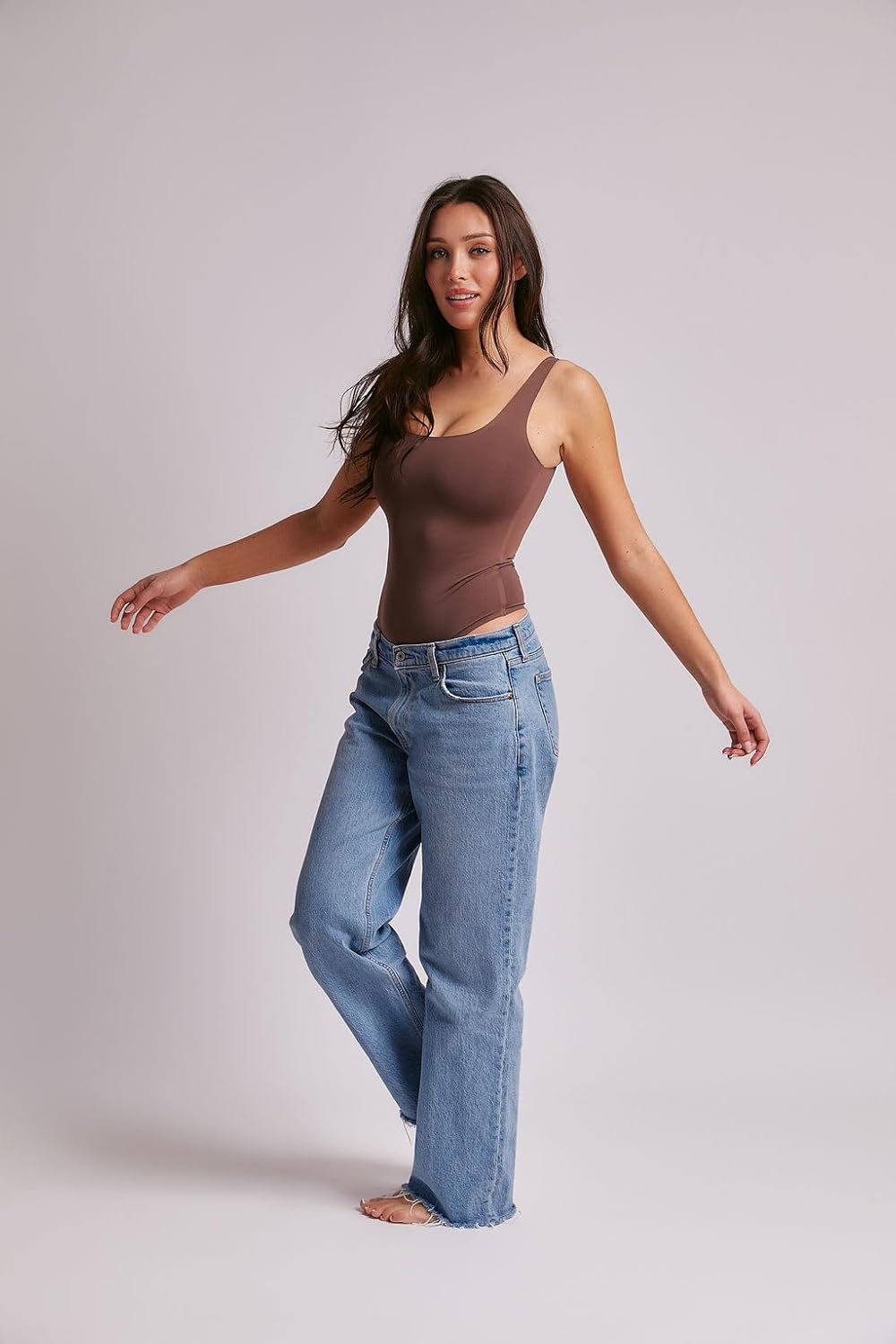 Almere Everyday Essential Double Lined Basic Tank Bodysuit for Women