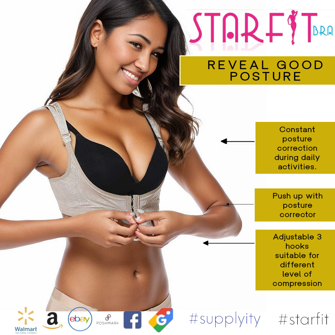 Starfit Women Push Up Cleavage Back Support Posture Corrector Fashion Magic Bra