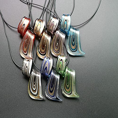 Unique Glass Artist Earrings Glaze Twist Spiral Dangle Earrings Necklace Set Handmade Glass Geometric Earrings for Women Jewelry