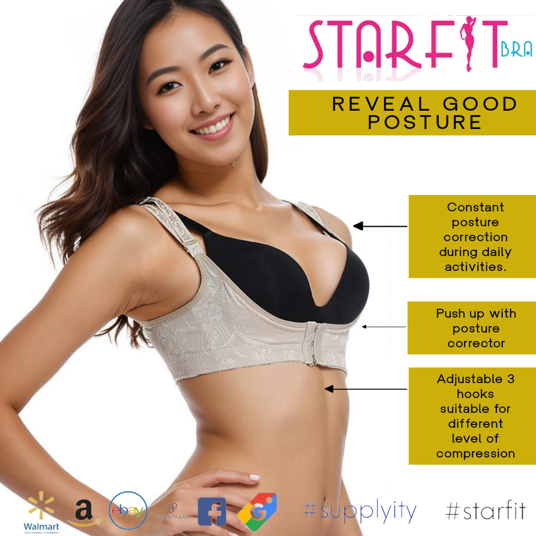 Starfit Women Push Up Cleavage Back Support Posture Corrector Fashion Magic Bra