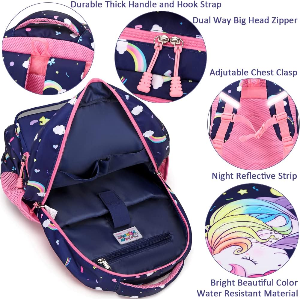 Meisohua Girls School Backpack Set Unicorn Backpack Lightweight Kids School Bookbag Girls Casual Daypack