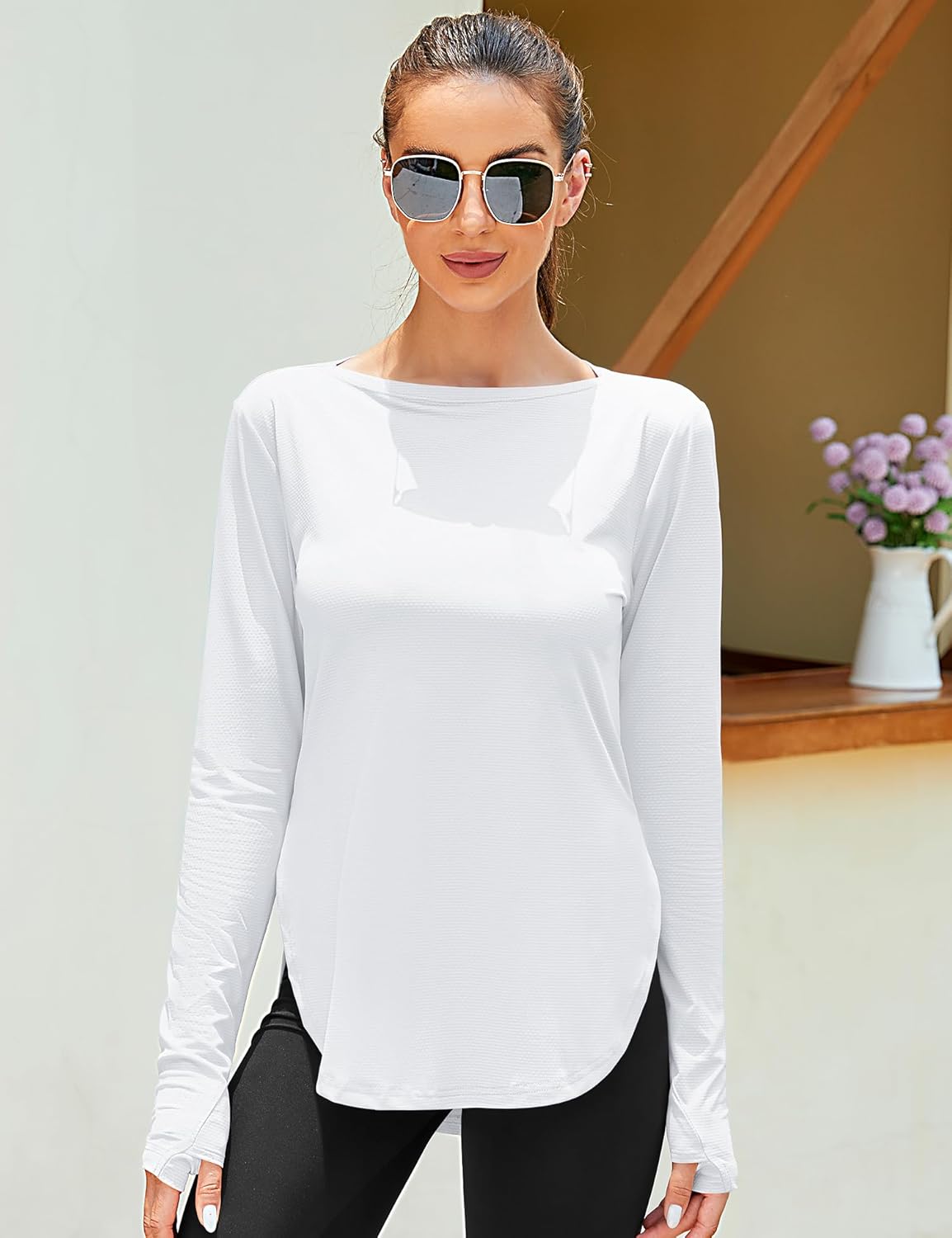 ZHENWEI Women's Long Sleeve Sun Shirt UV Protection Workout Tops Lightweight UPF 50+ Golf Gym Hiking Shirts Outdoor Clothing