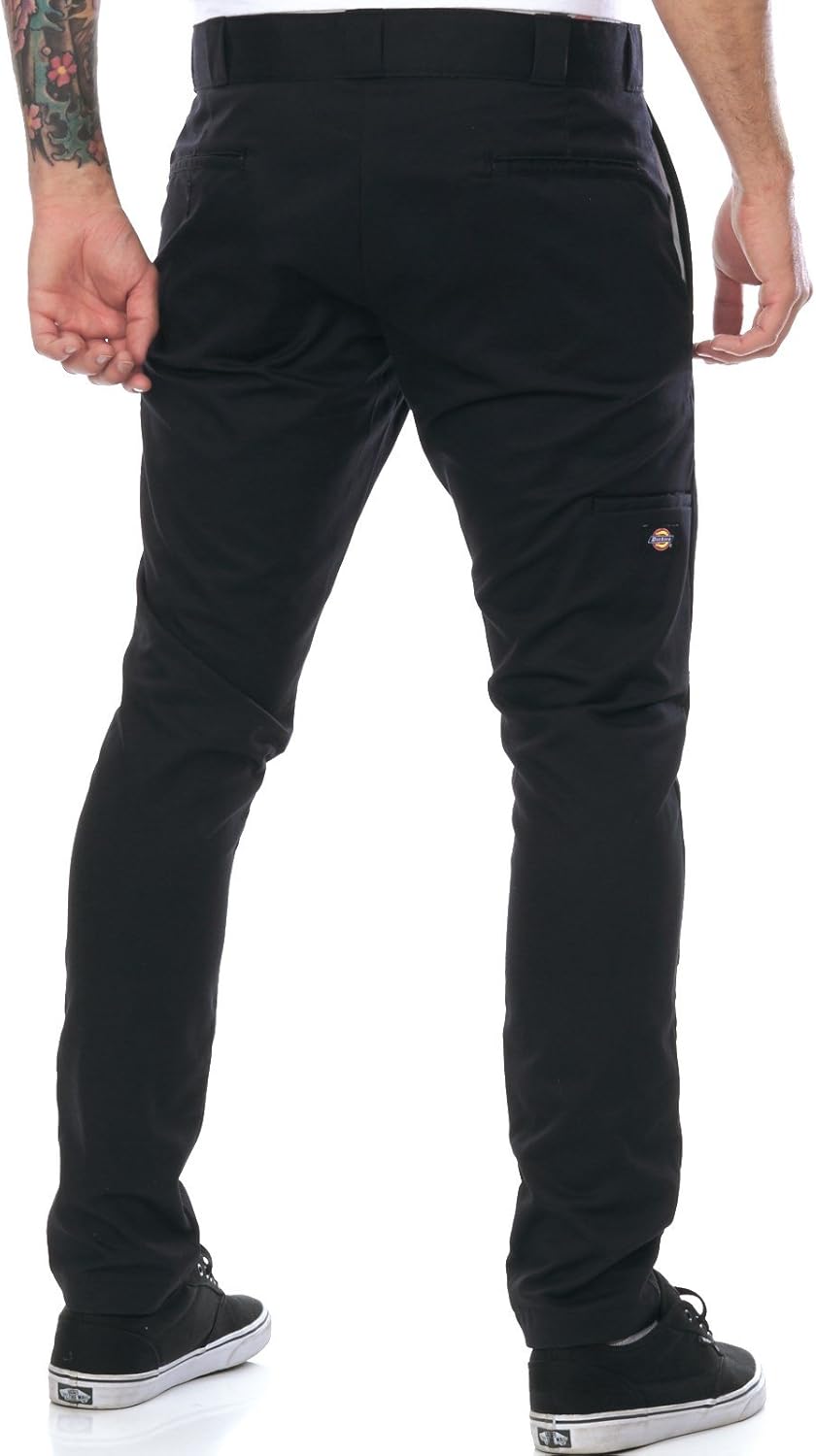 Dickies Men's Skinny Straight Double Knee Work Pants - Durable, Slim Fit, Industrial Uniform & Workwear