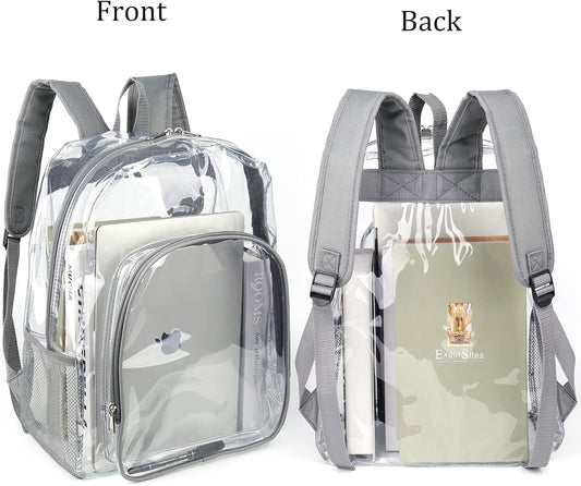 JOMPARO Heavy Duty Transparent Clear Backpack See Through Plastic Backpacks for School,Sports,Work,Security,Stadium,College
