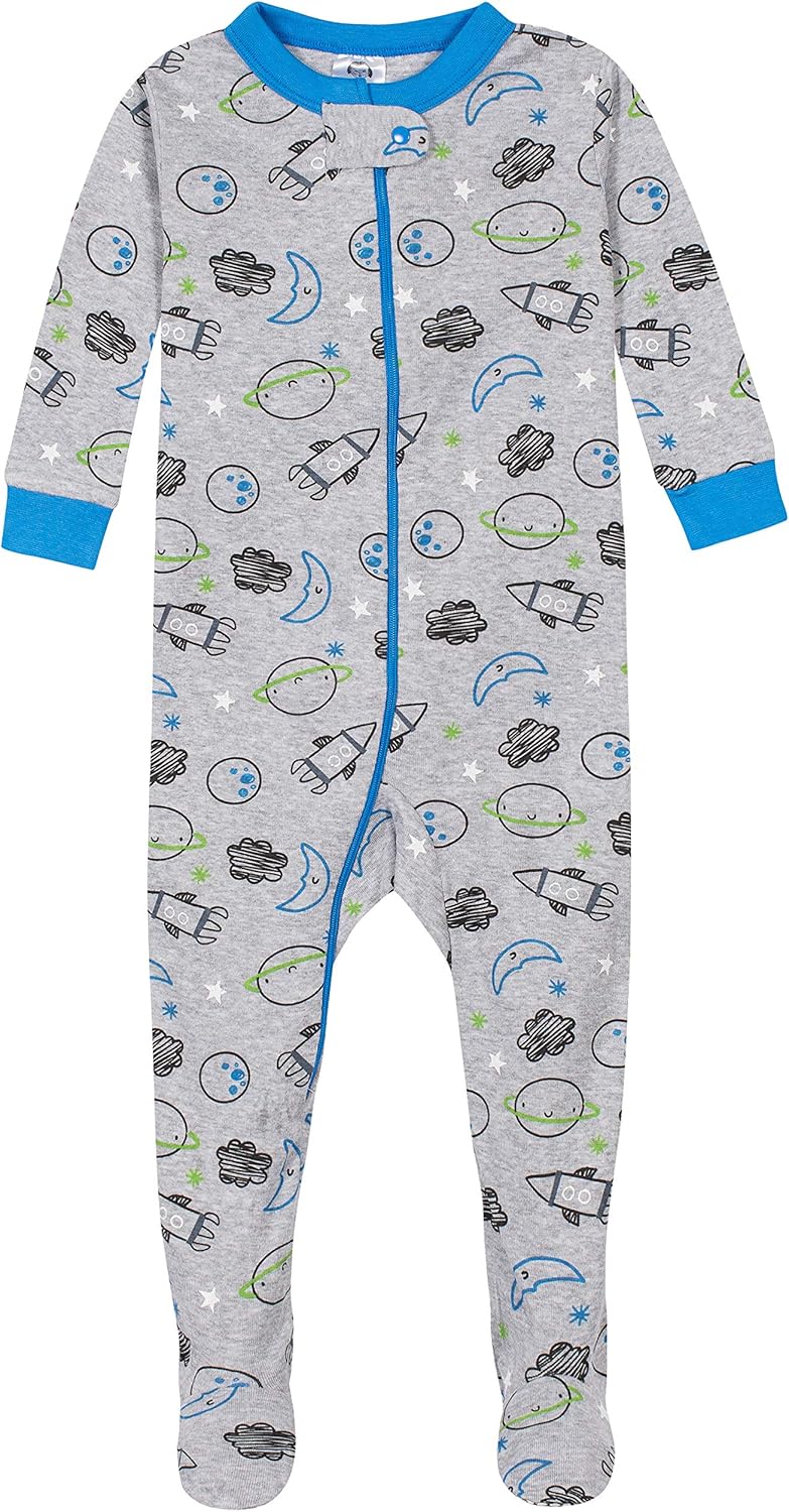 Gerber Boys' 4-Pack Snug Fit Footed Cotton Pajamas