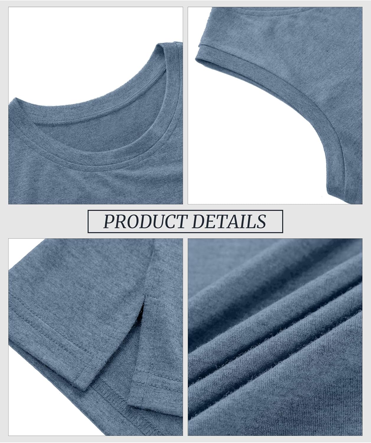 Ficerd 4 Pack Women's Sleeveless Tops, Casual Summer Loose Fit T Shirts Solid Color Tunic Tank Tops Ladies' Crew Neck Tee