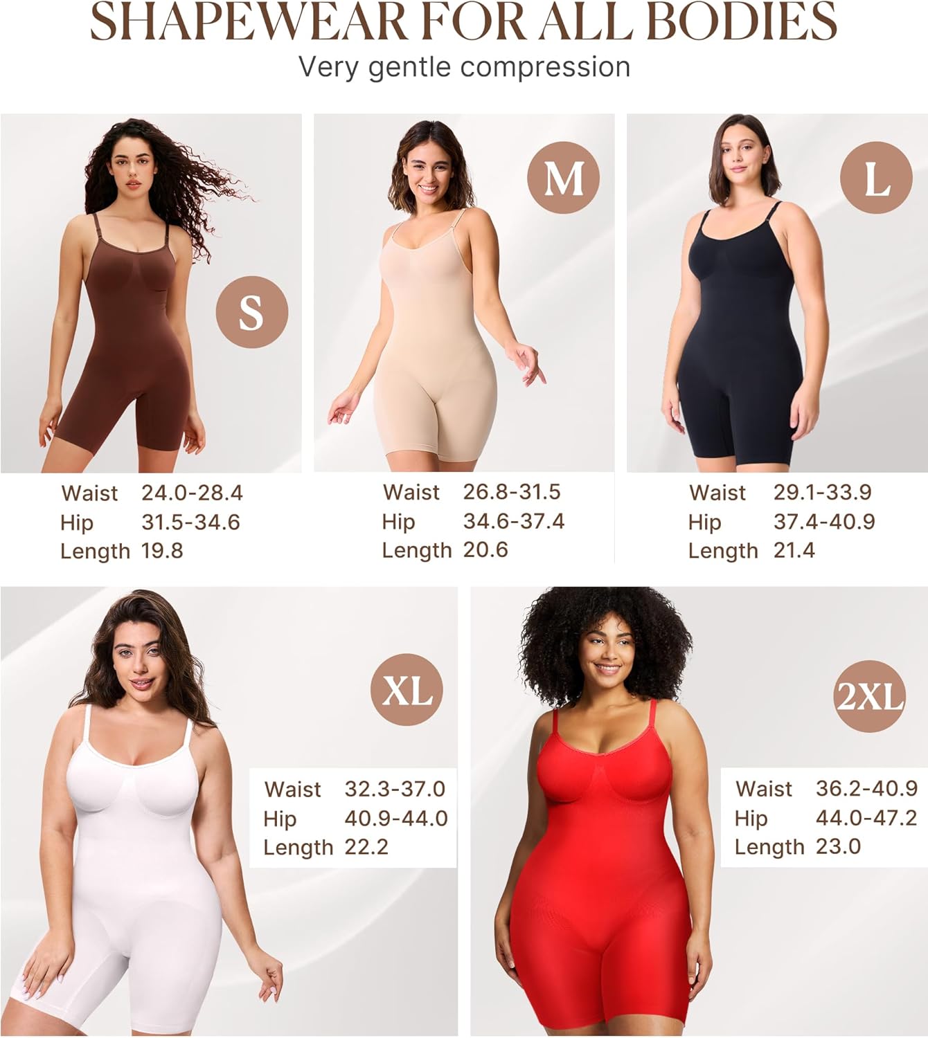 BRABIC Waist Trainer Bodysuit for Women Tummy Control Shapewear Round Neck Seamless Butt Lifter Full Body Shaper