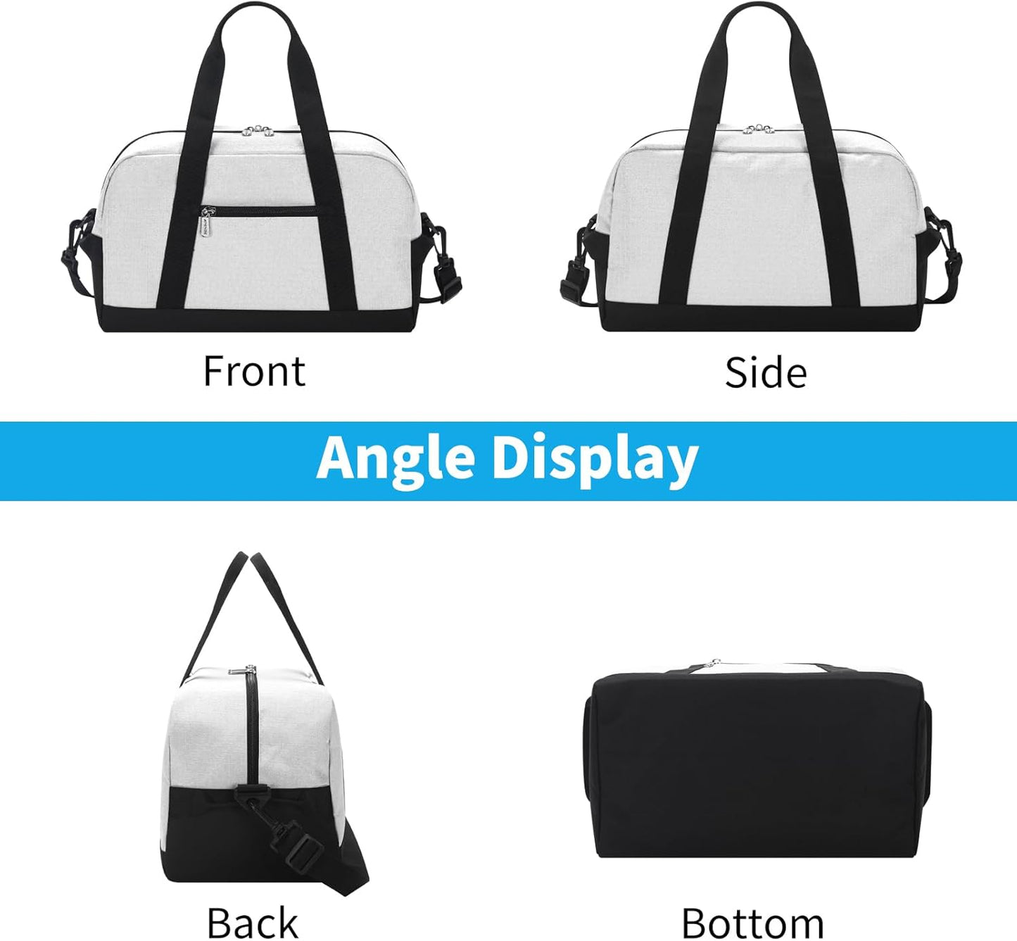Small Gym Bag 14 inch lightweight Carry On Mini Duffel Bag for Travel Sport - Beige