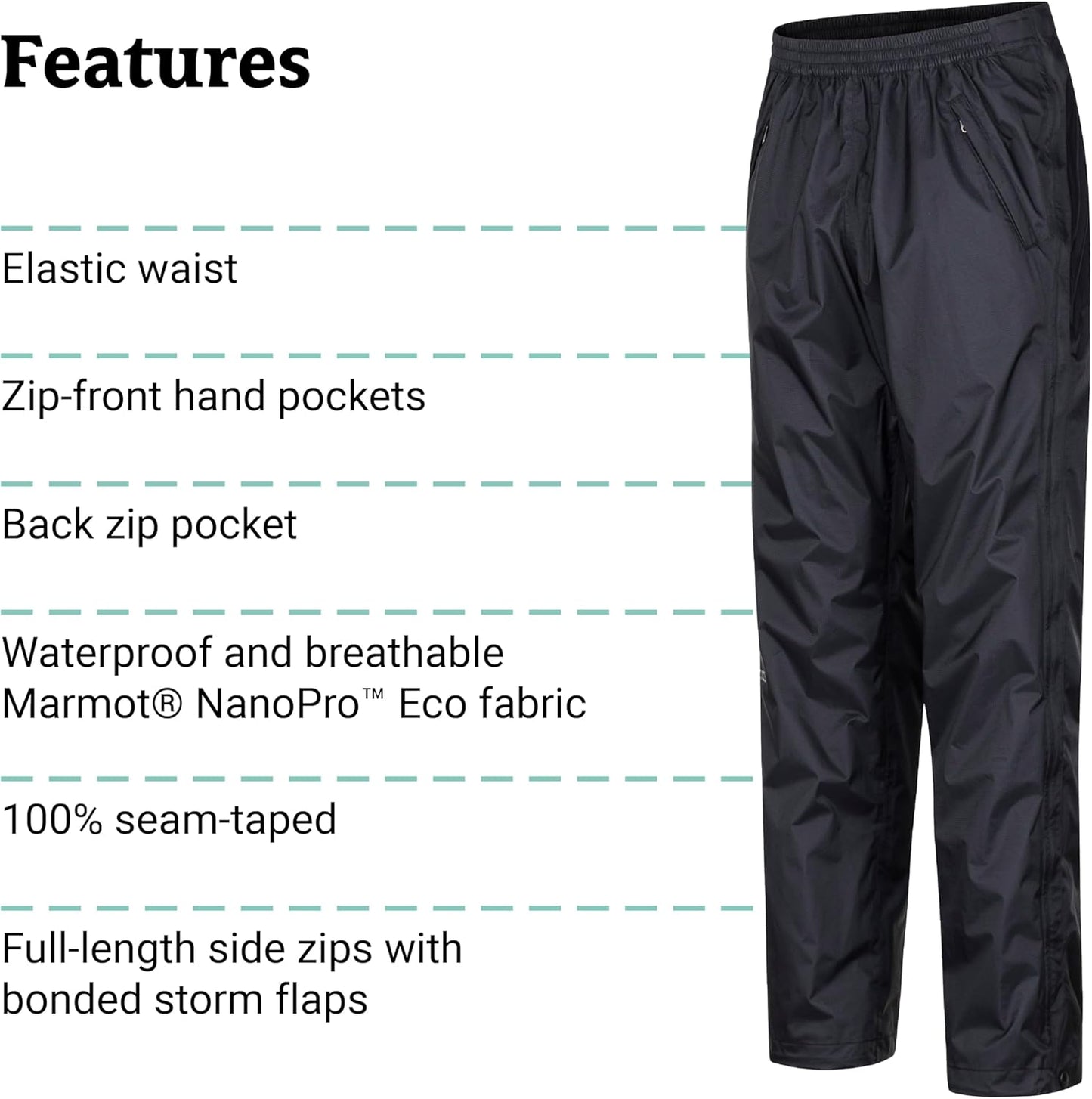 MARMOT Men's Precip Eco Full Zip Pants