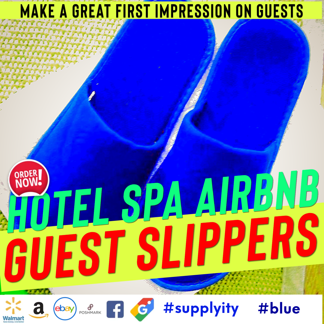 Chochili Fabric Packed Non-Woven Disposable Hotel Slippers for Travel Airbnb Spa Wedding Guests Adult Men Women Size 10-11, White