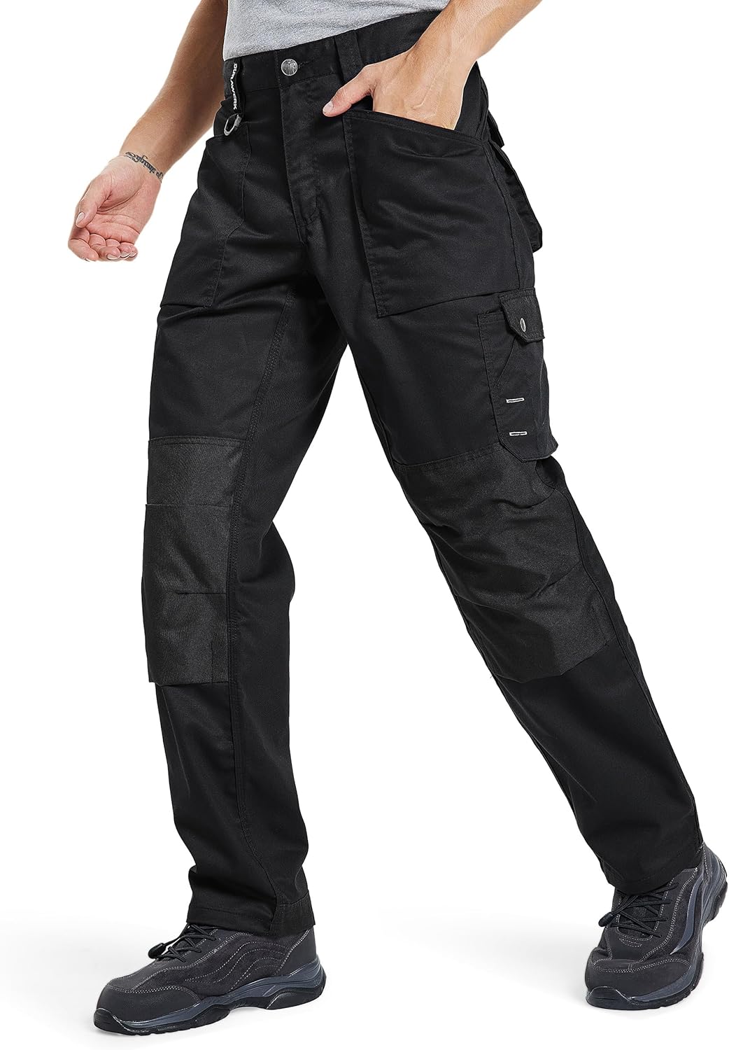 DURAWERK Men's Work Pants, Carpenter Pants with Reinforced Knee Pad Pockets, Durable Cargo Pants