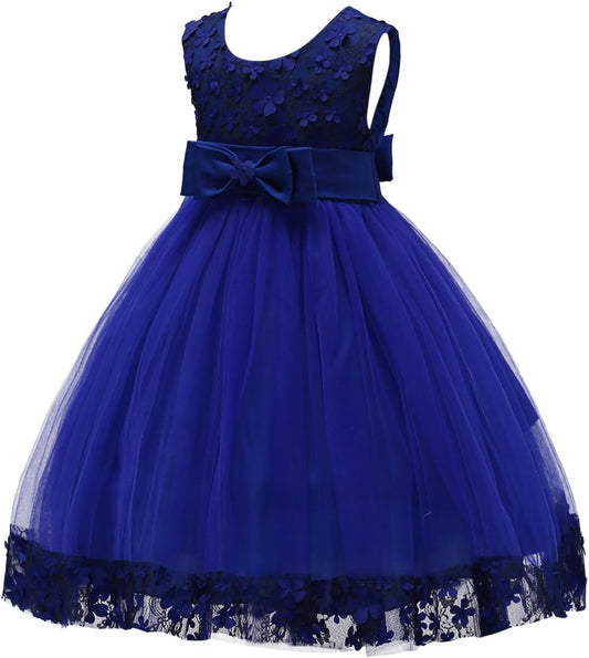 2-10T Big Little Girl Ball Gown Short Lace Flower Tulle Prom Dresses for Wedding Party Evening Dance