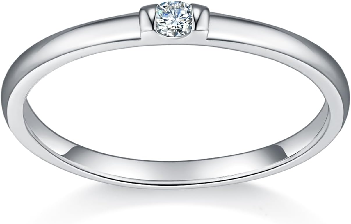 MINDDHA 14K Gold/White Gold Plated Infinity Eternity Band - Cubic Zirconia Ring for Wedding/Silver Rings, Gold Rings for Women - 2mm Band Size 4-12