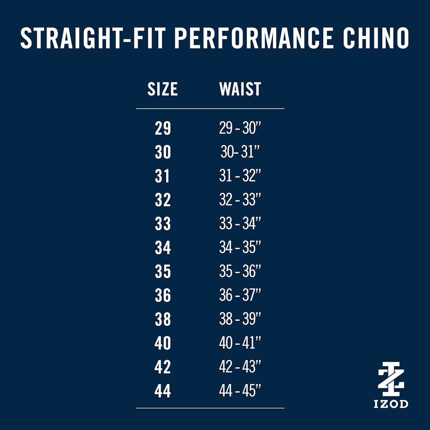 IZOD Men's Performance Stretch Straight Fit Flat Front Chino Pant