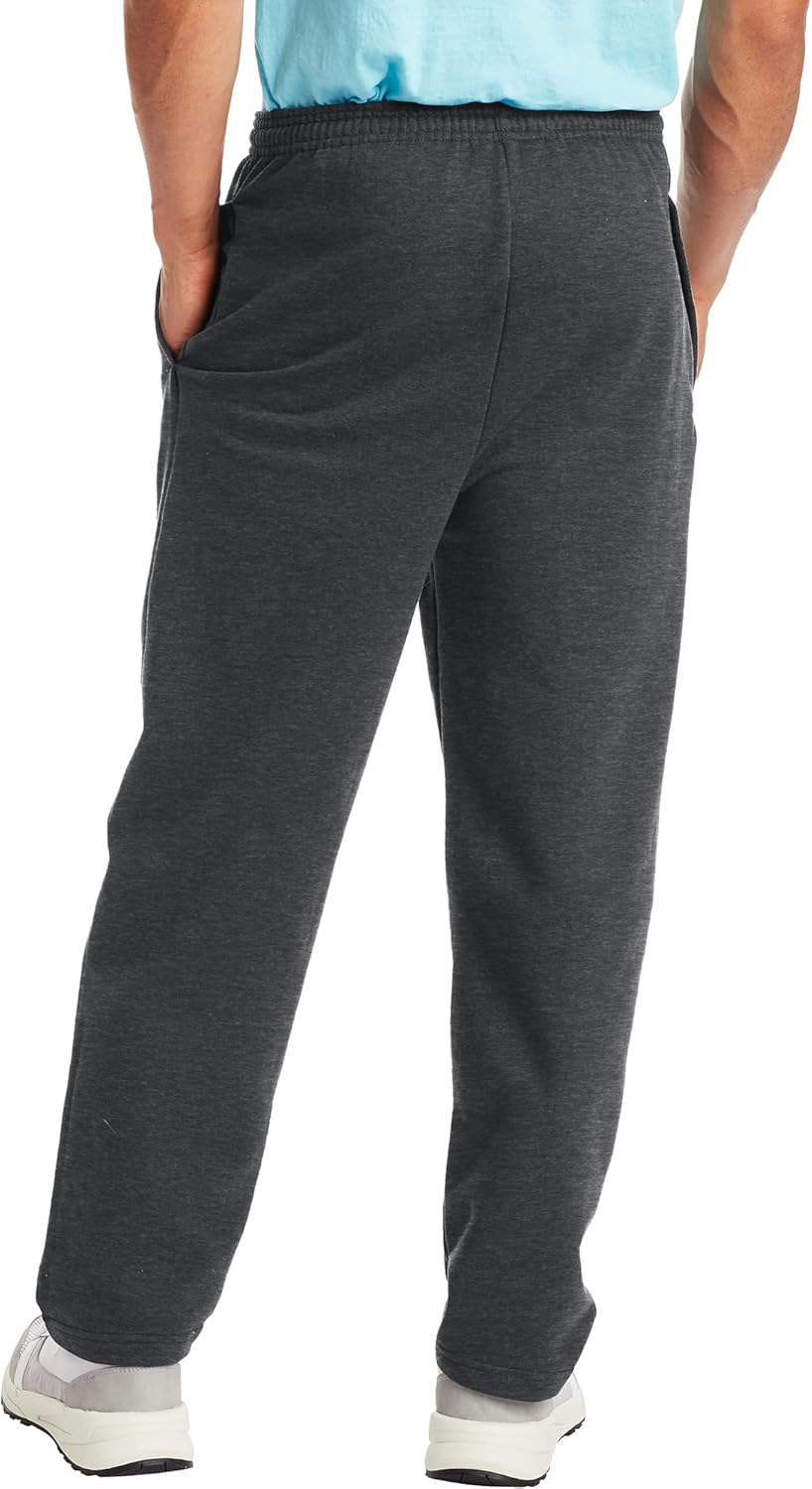 Hanes, EcoSmart Fleece Sweats for Men, Open Bottom Sweatpants, 30.5"