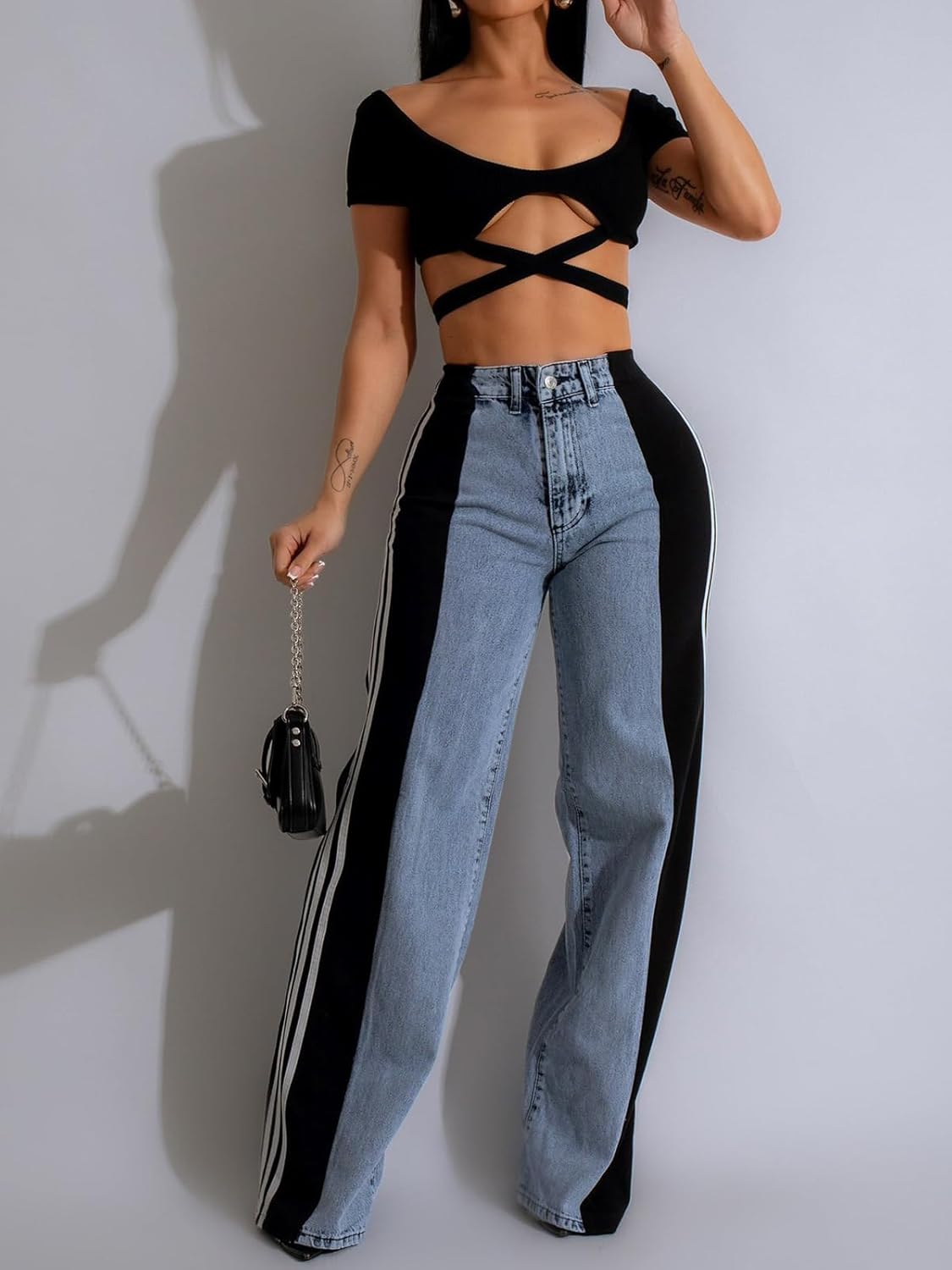 Y2k High Waisted Straight Jeans for Women - Colored Baggy Pants 2000s Style