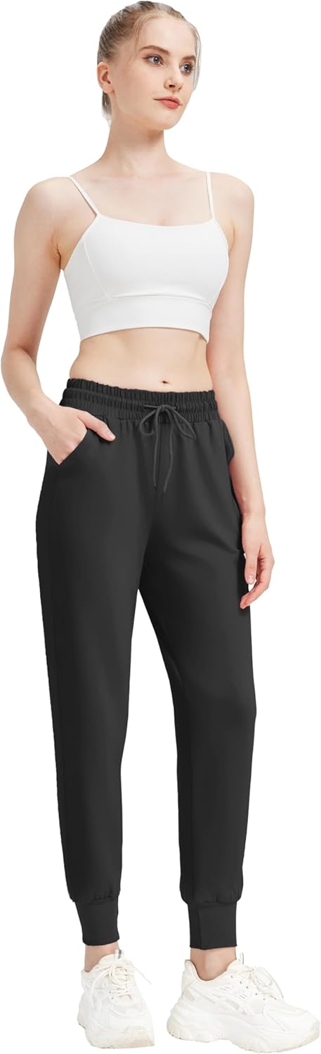 2 Pack Women's Joggers with Pockets Tapered Sweatpants for Women Lounge Workout Jogging Pants for Yoga Running