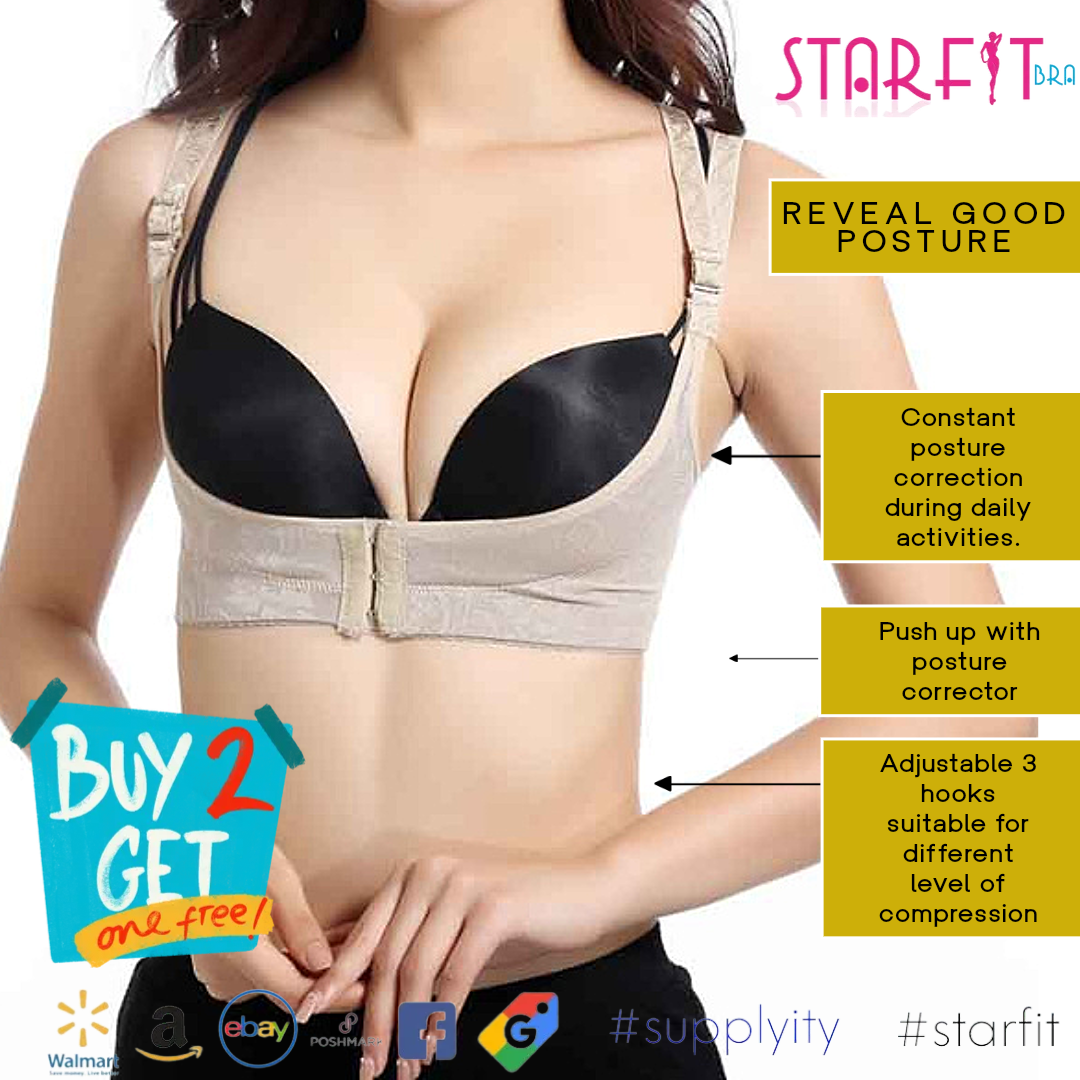 Starfit Women Push Up Cleavage Back Support Posture Corrector Fashion Magic Bra