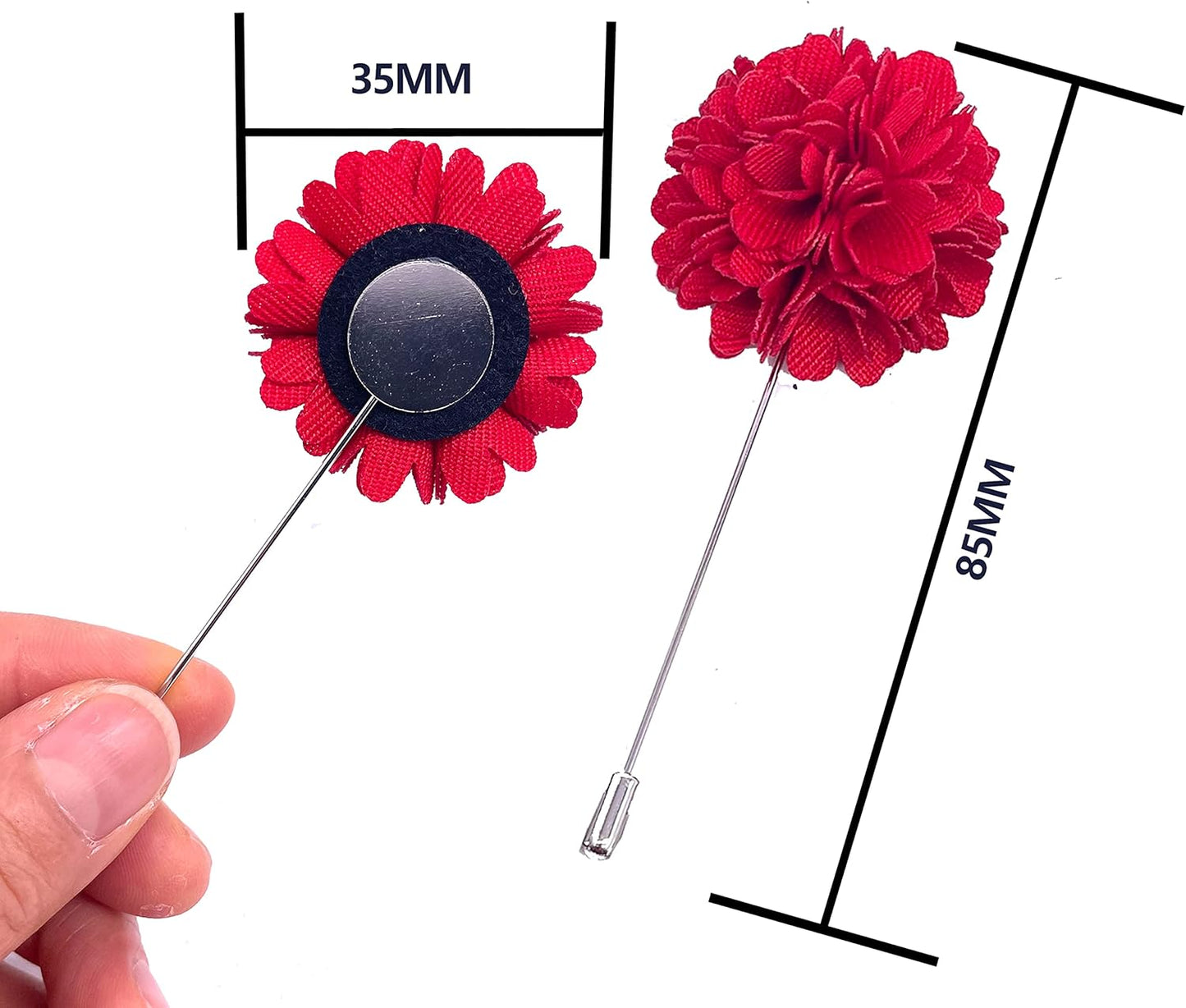 12PCS Flower Men's Lapel Pins Handmade Flower Lapel Pin Boutonniere Pin for Suit Wedding Groom