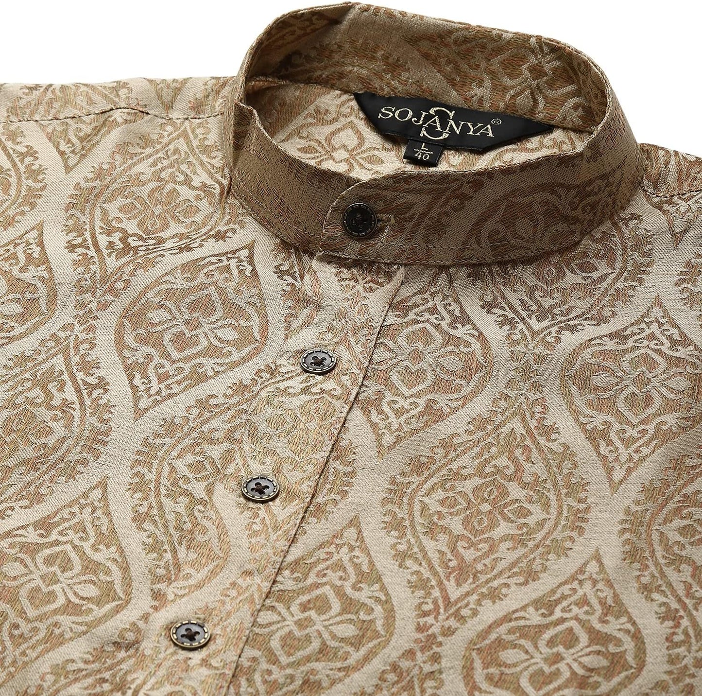 Sojanya (Since 1958 Men'S Jacquard Silk Kurta