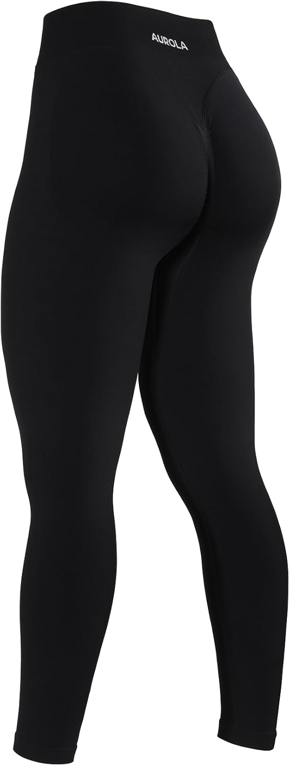AUROLA Influence Workout Leggings for Women, Seamless Compression Tummy Control Leggings Mid Rise Yoga Pants