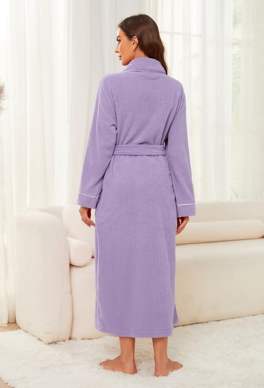 HEARTNICE Women Cozy Robes, Soft Long Sleepwear Comfortable Bathrobe for Women Loose Loungewear Warm