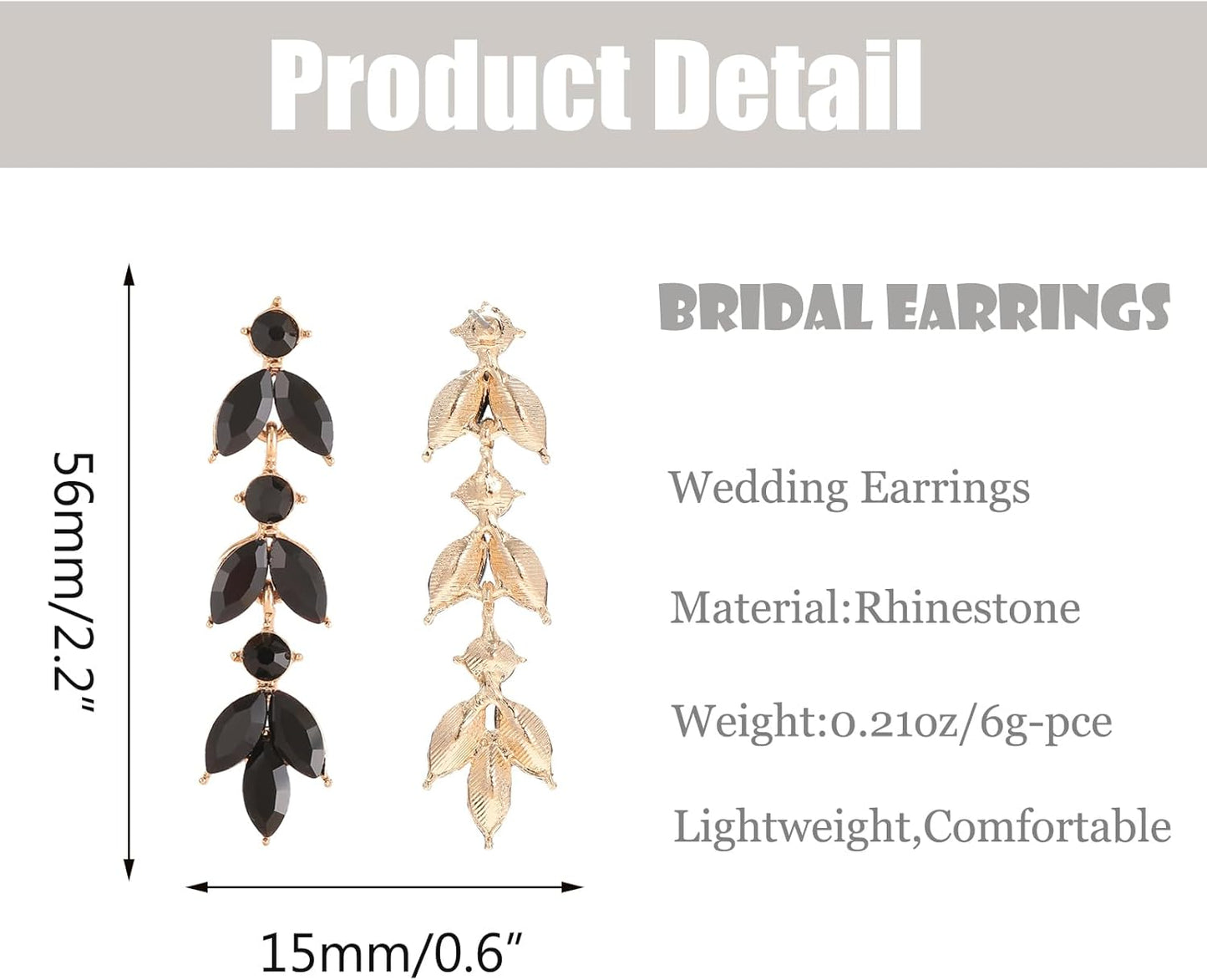 Wedding Rhinestone Dangle Earrings Elegant Bridal Crystal Drop Earrings for Women Bridesmaids Guest Party Prom