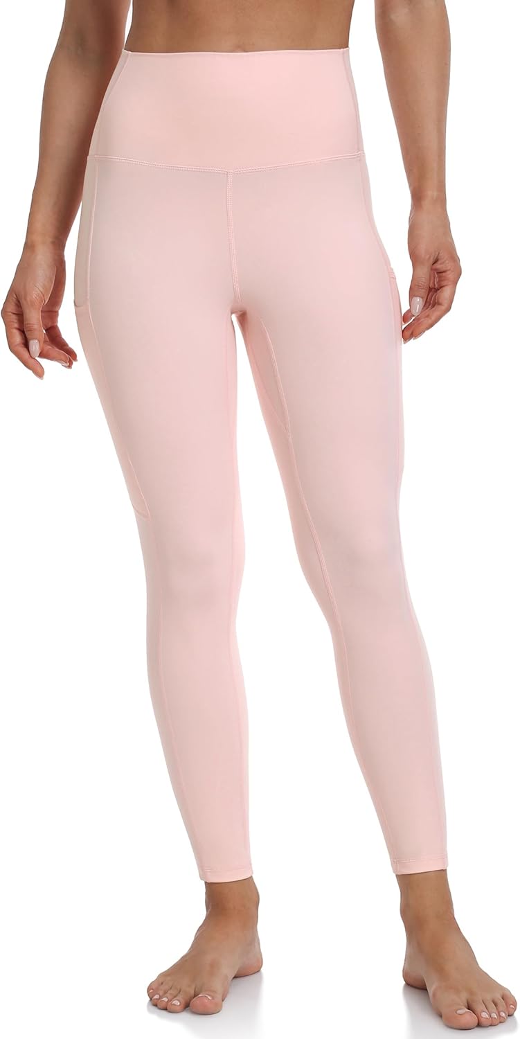 YUNOGA Women's High Waist Buttery Soft Athletic Yoga Pants 25" Inseam Leggings with Pockets