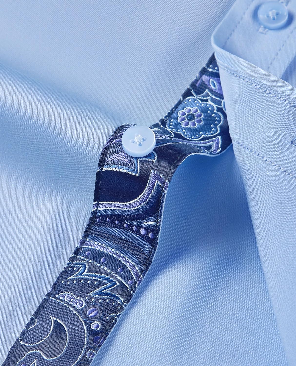 Mens Dress Shirts Long Sleeve Dress Shirts for Men Inner Contrast Button Down Casual Shirts for Men Big and Tall