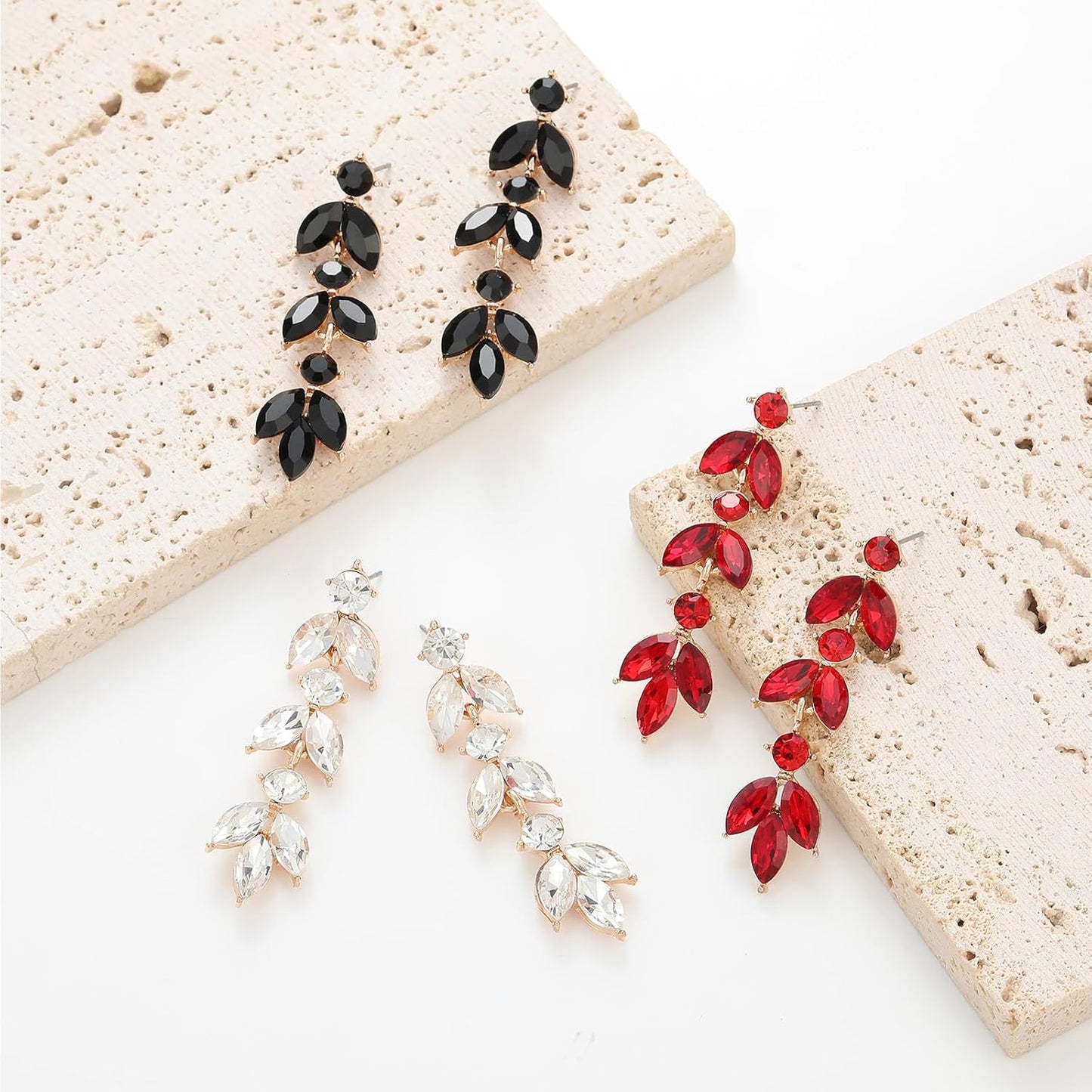 Wedding Rhinestone Dangle Earrings Elegant Bridal Crystal Drop Earrings for Women Bridesmaids Guest Party Prom